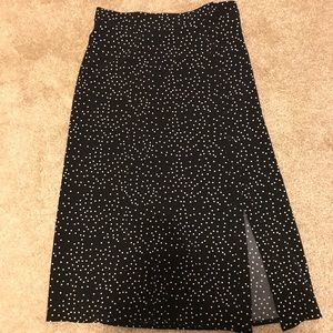 Polka dot midi skirt